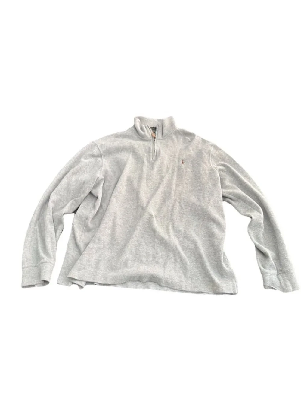Polo Ralph Lauren Estate-Rib Quarter-Zip Pullover Xl Gray